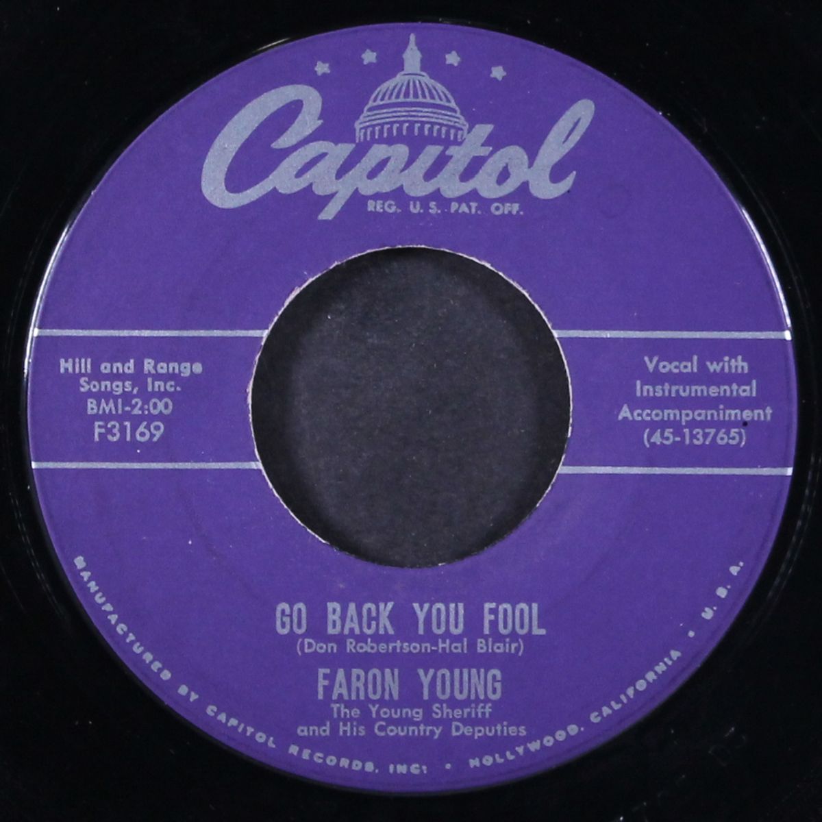go back you fool / all right by FARON YOUNG