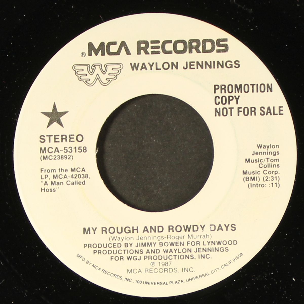 my rough and rowdy days / same by WAYLON JENNINGS