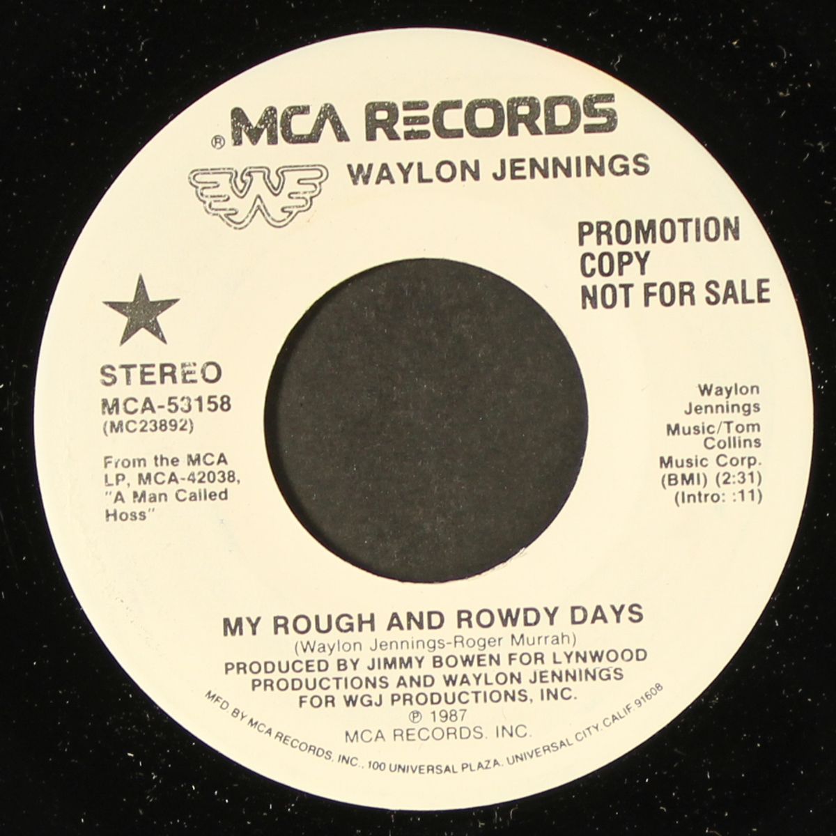 my rough and rowdy days / same by WAYLON JENNINGS