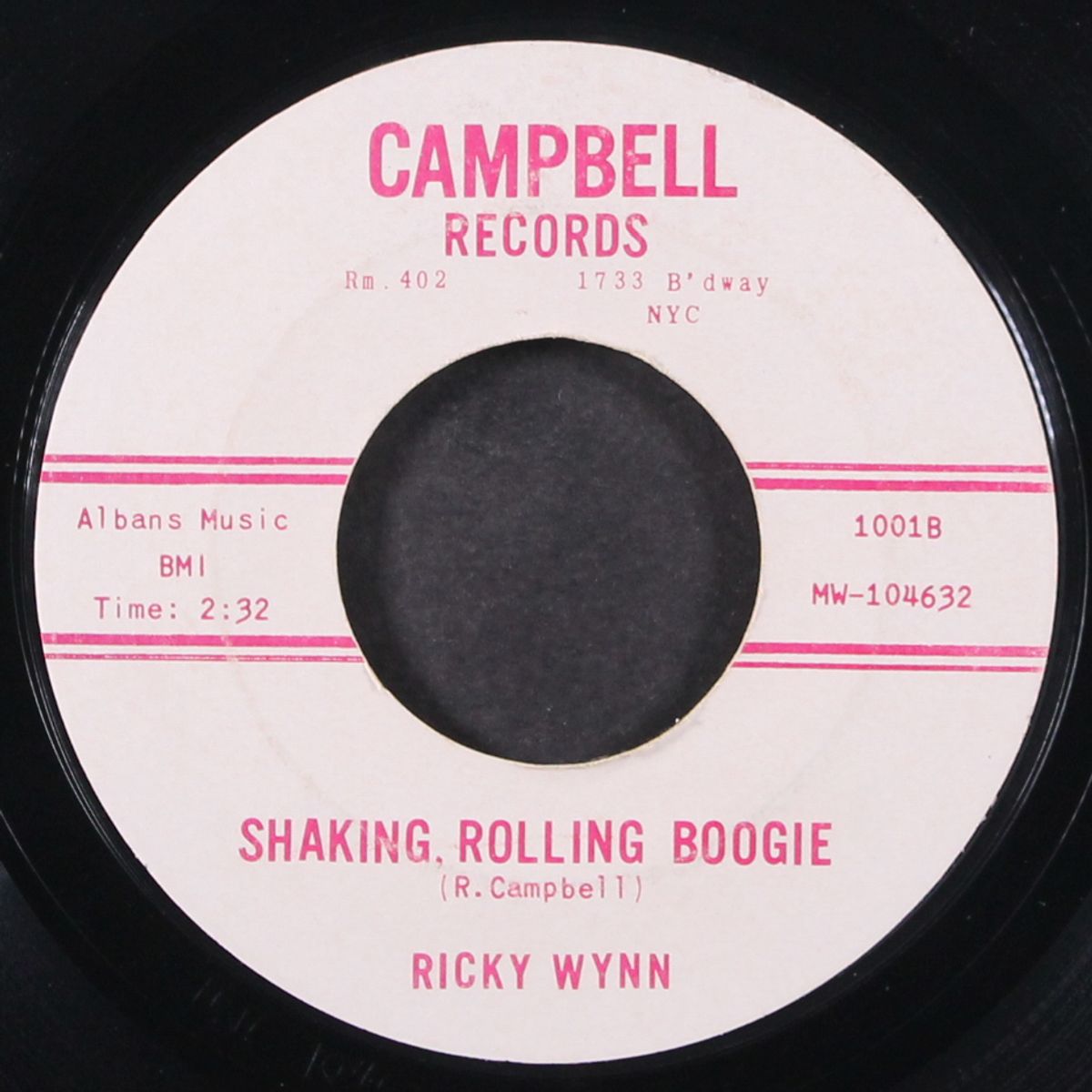 shaking, rolling boogie / till eternity by RICKY WYNN