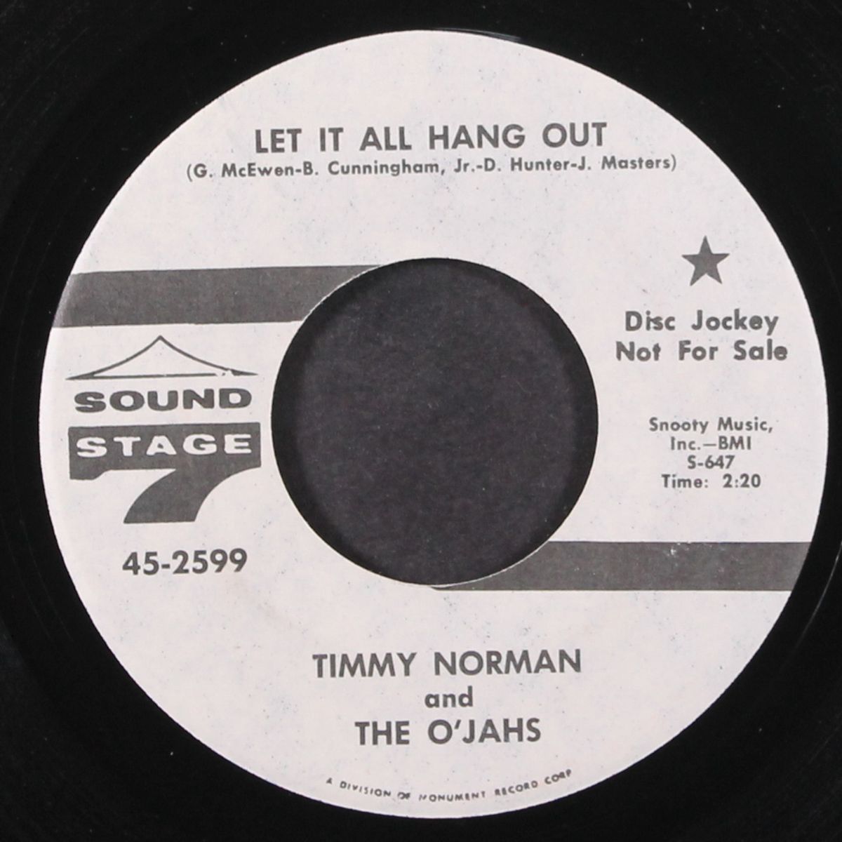 roadside 75 / let it all hang out by O'JAHS / TIMMY NORMAN