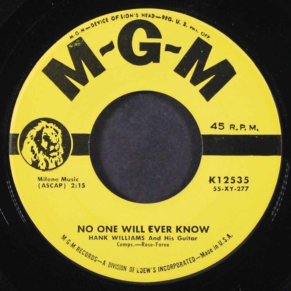 no one will ever know / the waltz of the wind by HANK WILLIAMS