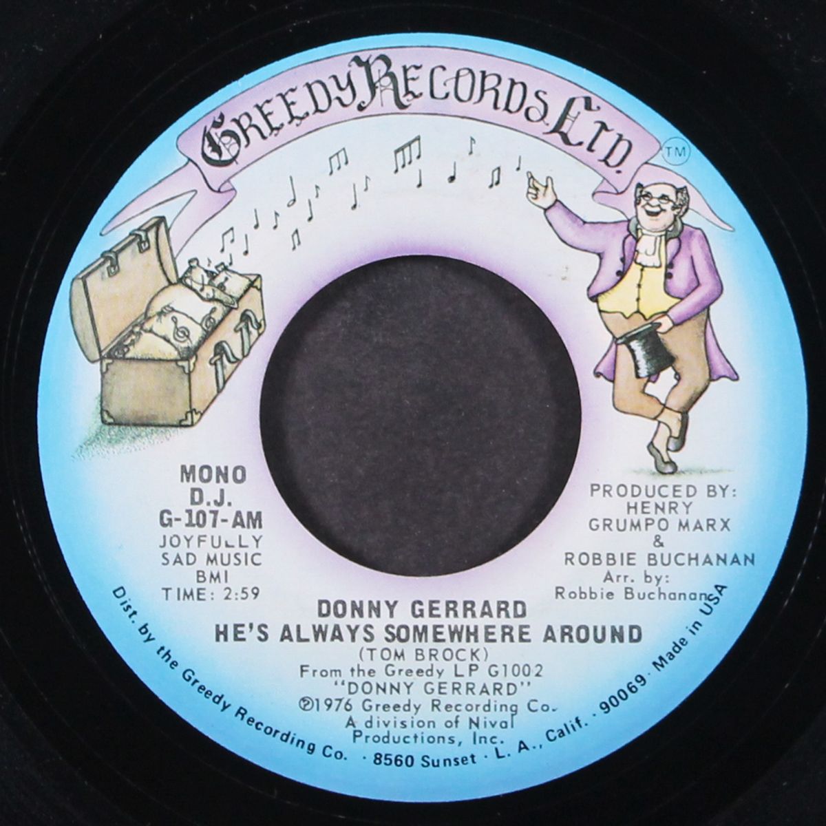 he's always somewhere around / mono by DONNY GERRARD