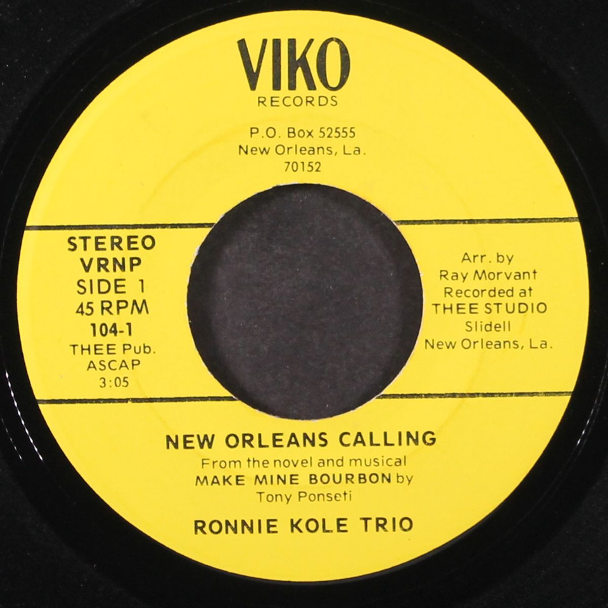 make mine bourbon / new orleans calling by RONNIE KOLE