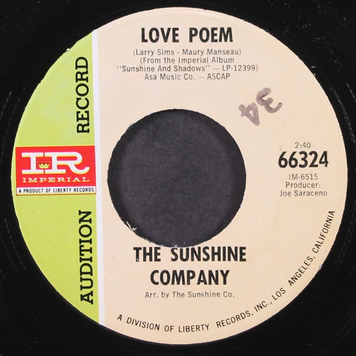 willie jean / love poem by SUNSHINE COMPANY