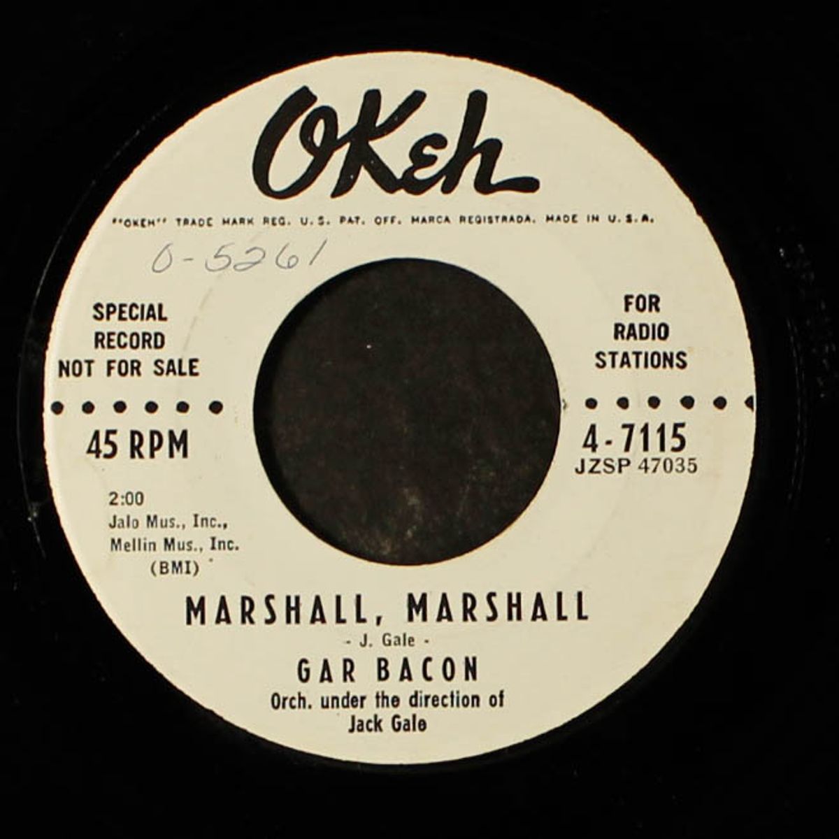 marshall, marshall / too young to love by GAR BACON