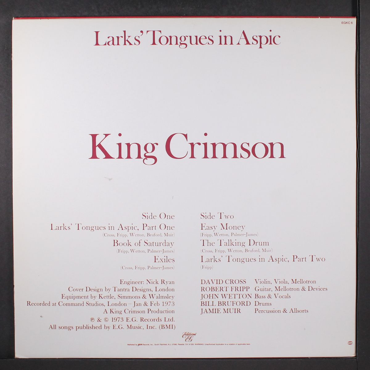 larks' tongues in aspic by KING CRIMSON