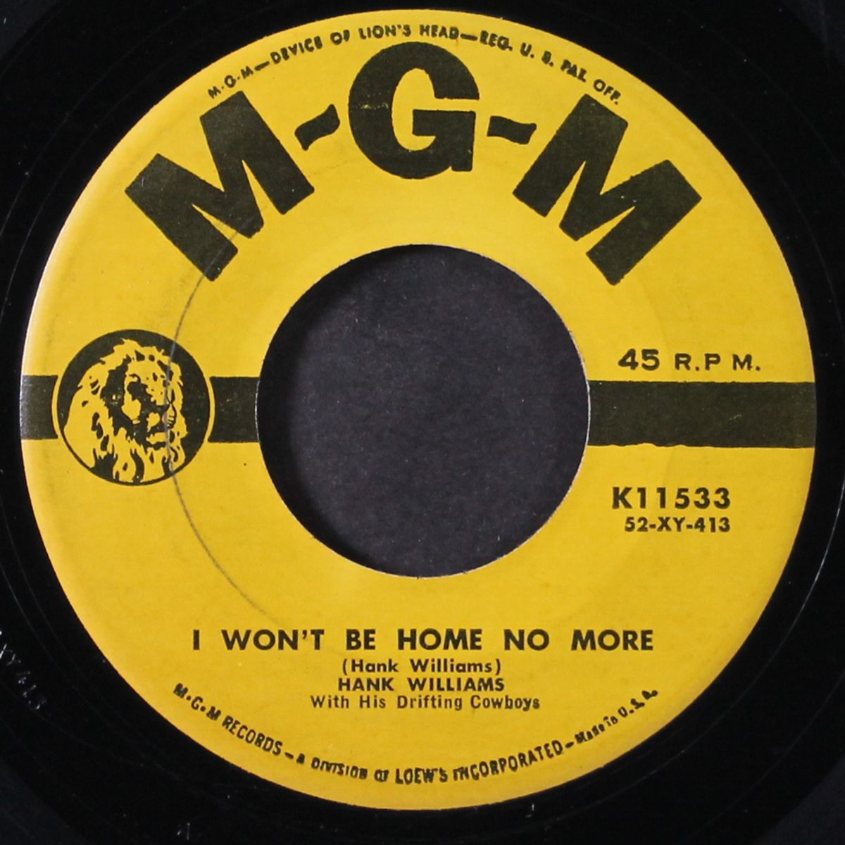 i won't be home no more / my love for you by HANK WILLIAMS