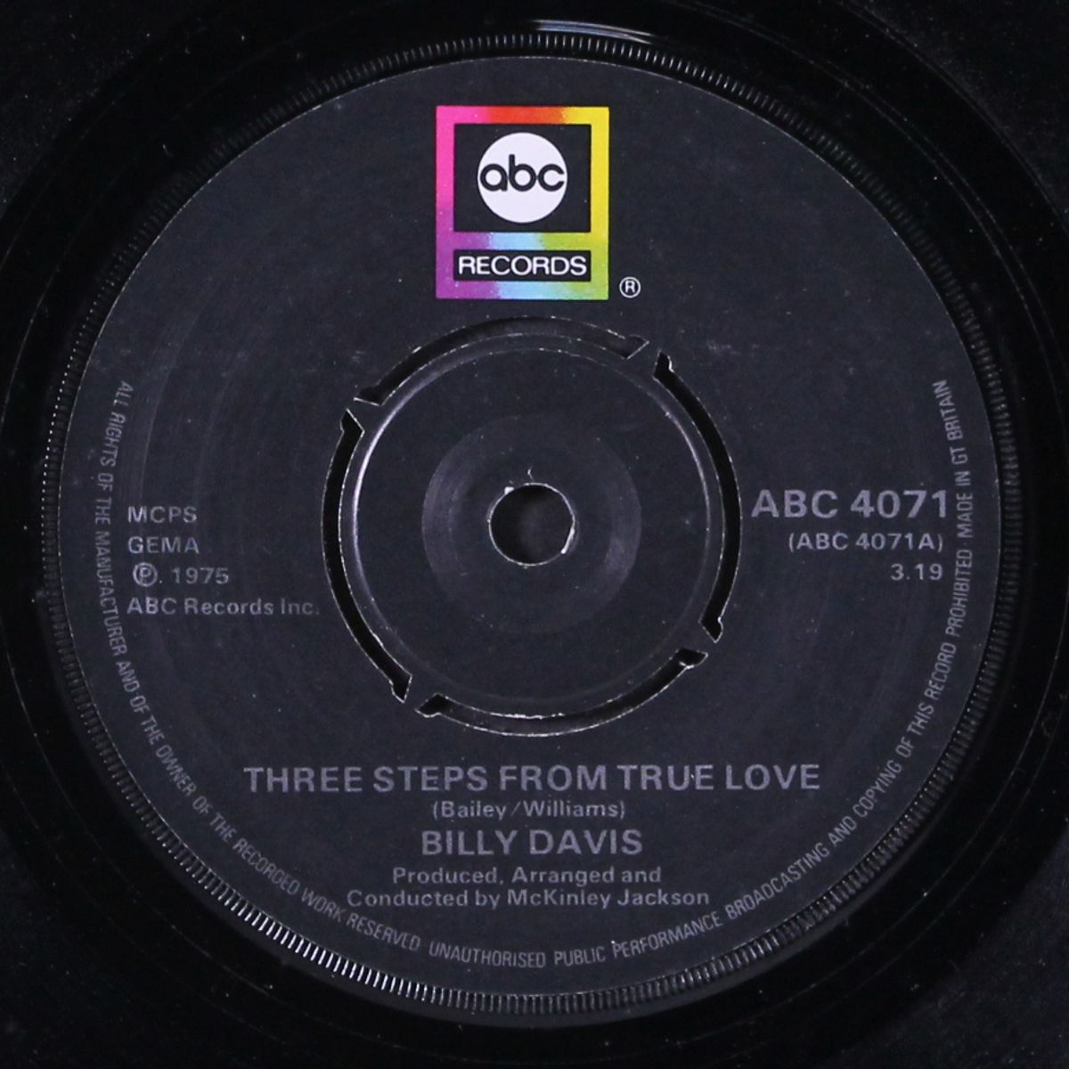 three steps from true love / light a candle by BILLY DAVIS