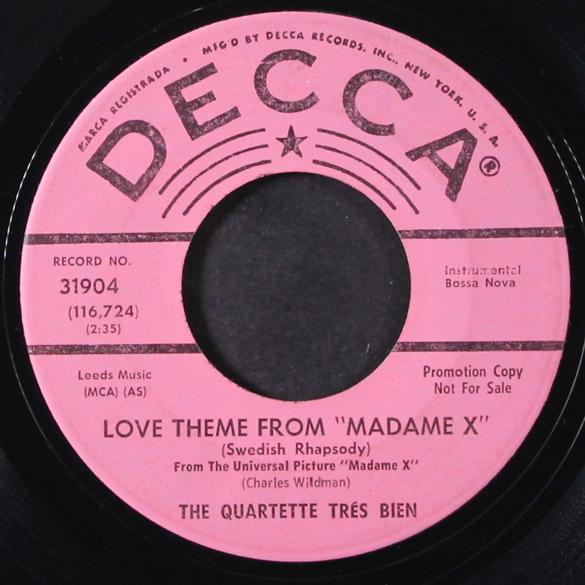 it ain't necassarily so / love theme from 'madame x' by QUARTETTE TRES BIEN