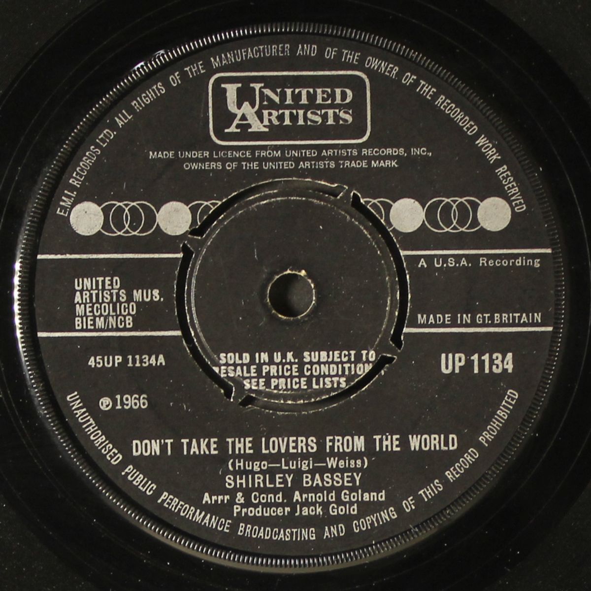 dont take the lovers from the world by SHIRLEY BASSEY