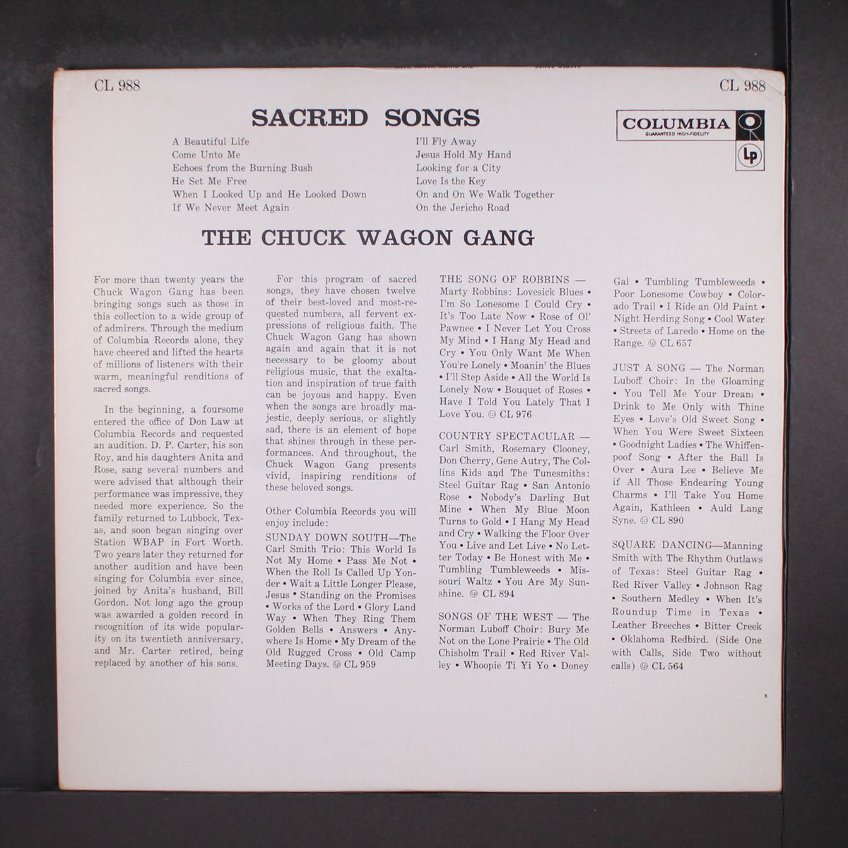 sacred songs by CHUCK WAGON GANG