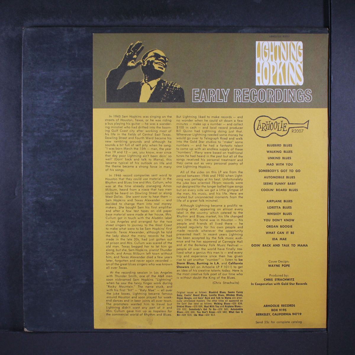 early recordings by LIGHTNIN' HOPKINS