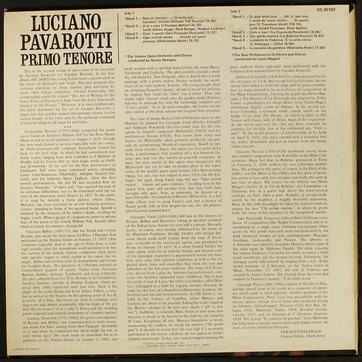 primo tenore by LUCIANO PAVAROTTI