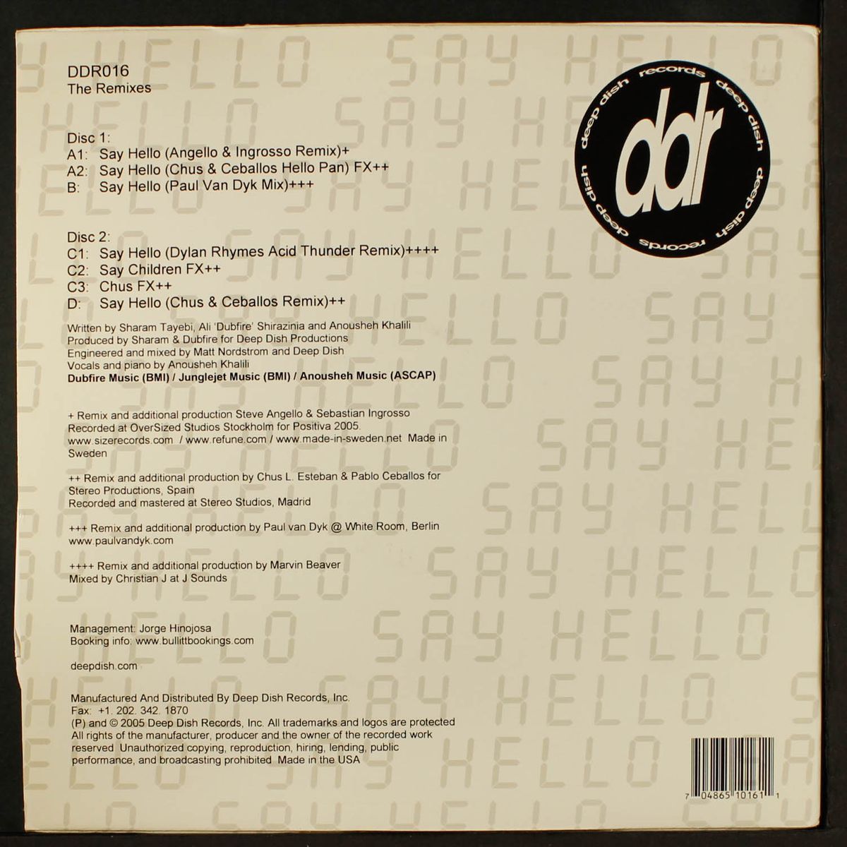 say hello remixes by DEEP DISH