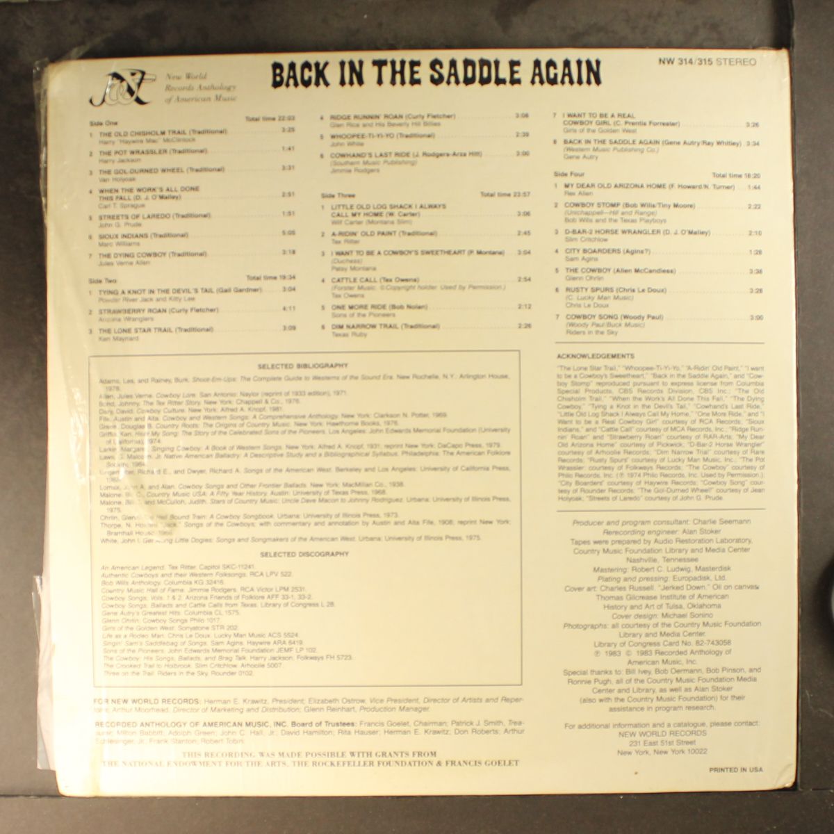 back in the saddle again, american cowboy songs by VARIOUS