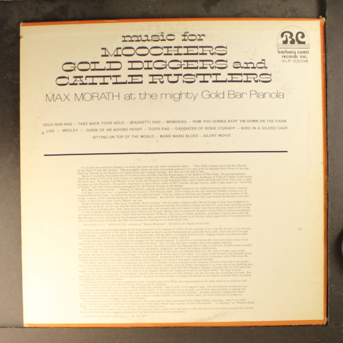 music for moochers, gold diggers and cat by MAX MORATH