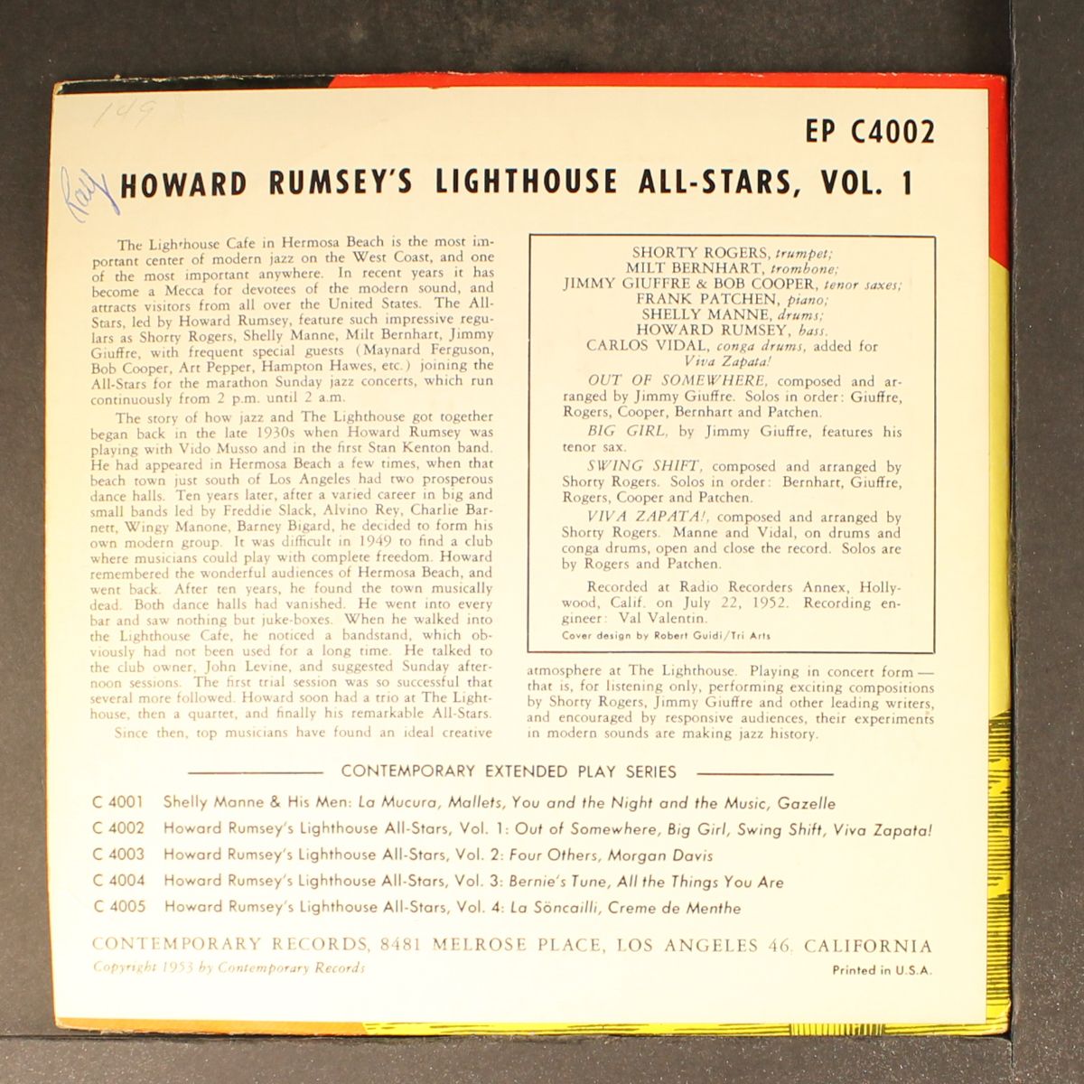vol. 1 by HOWARD RUMSEY'S LIGHTHOUSE ALL-STARS