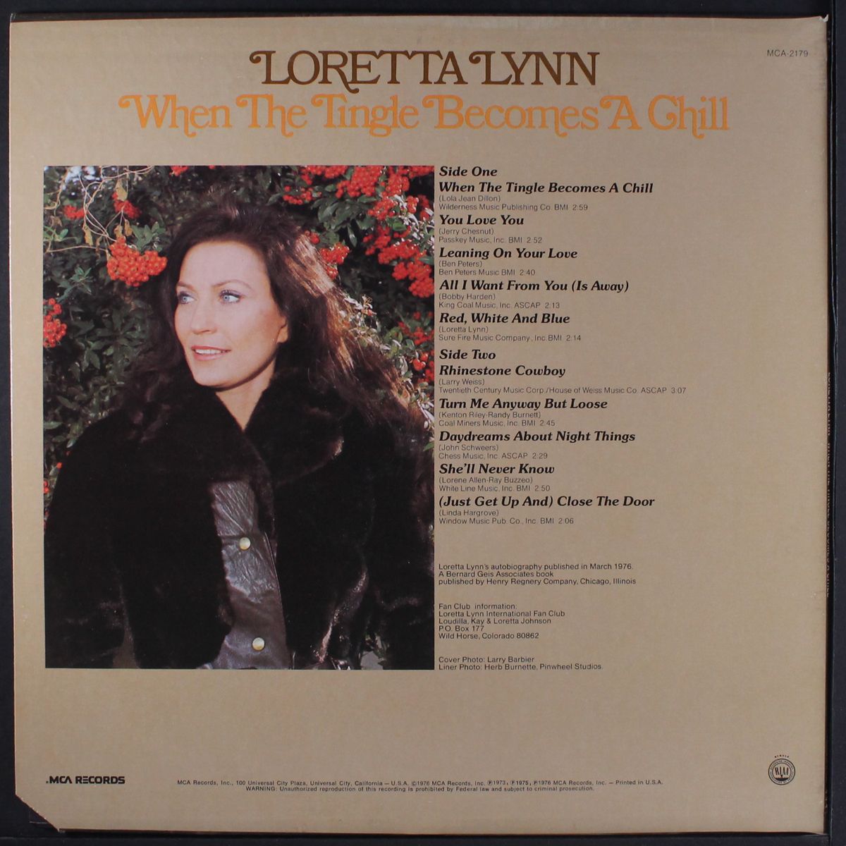 when the tingle becomes a chill by LORETTA LYNN