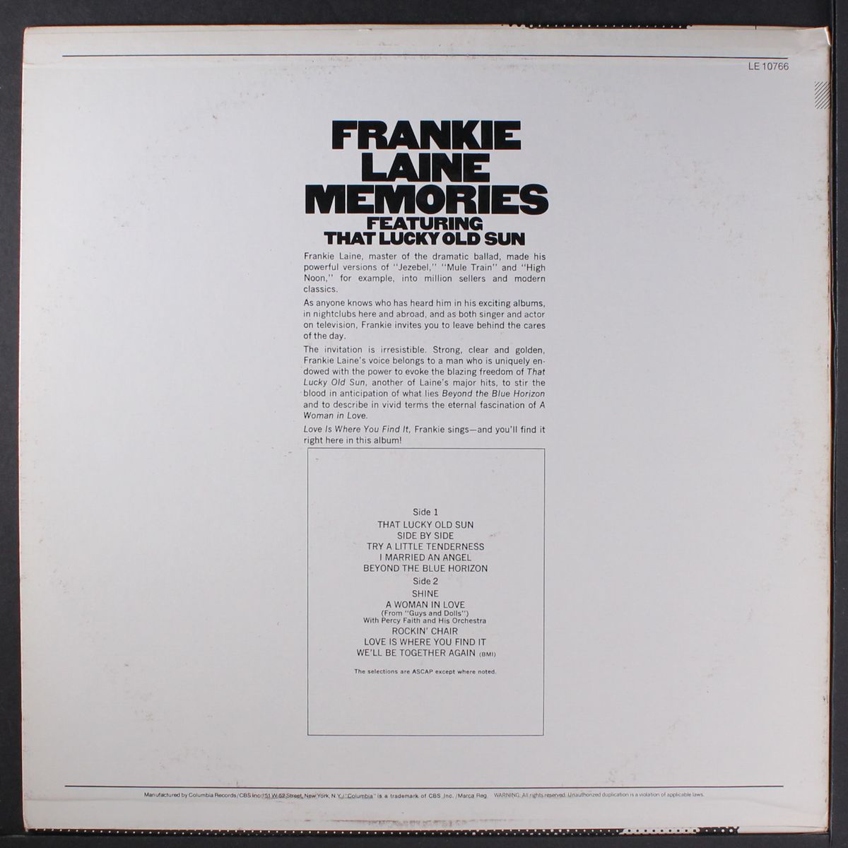 memories by FRANKIE LAINE