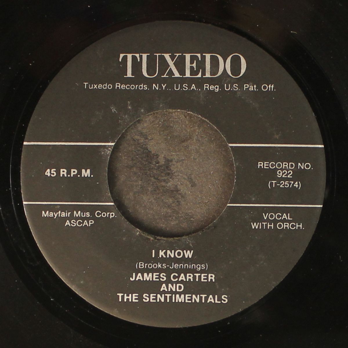 hey, baby, hey / i know by JAMES CARTER & SENTIMENTALS
