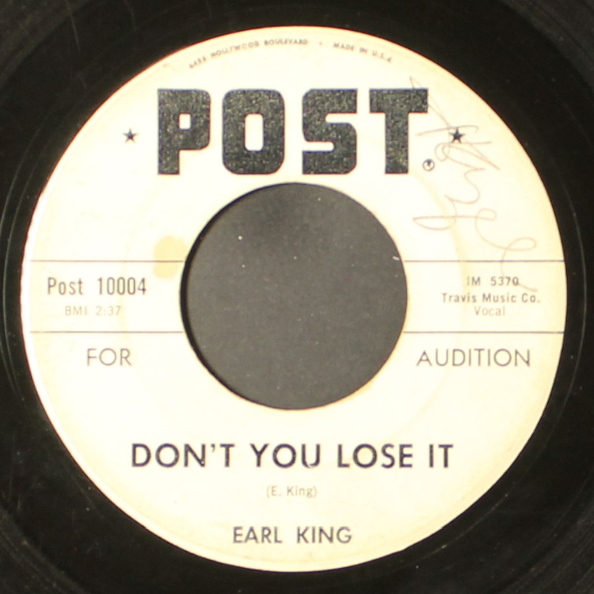 don't cry my friend / don't you lose it by EARL KING