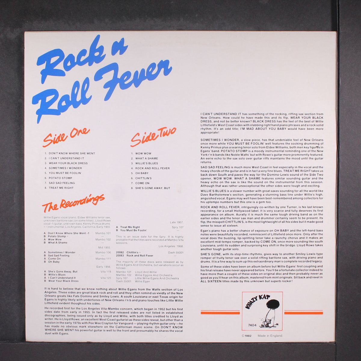 rock n roll fever by WILLIE EGANS