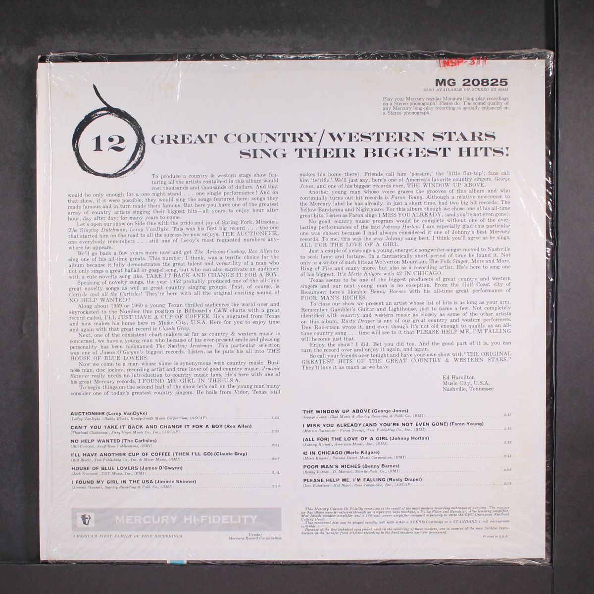 original greatest hits of the great country & western stars by VARIOUS