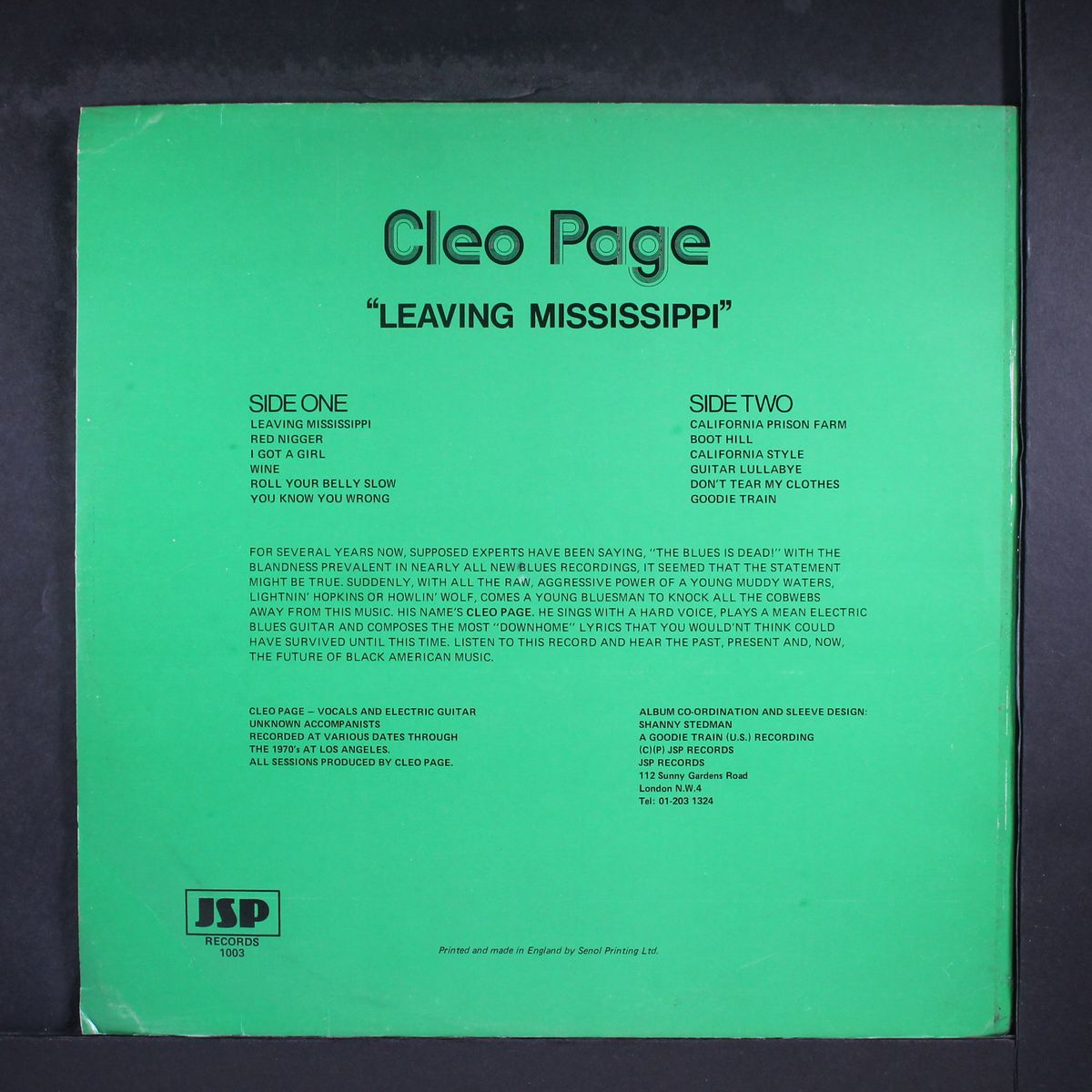 leaving mississippi by CLEO PAGE