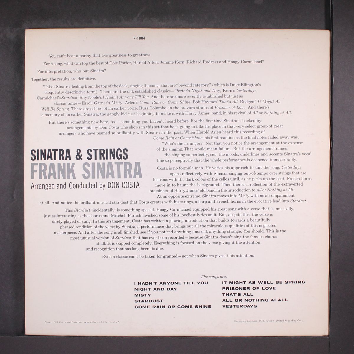sinatra & strings by FRANK SINATRA