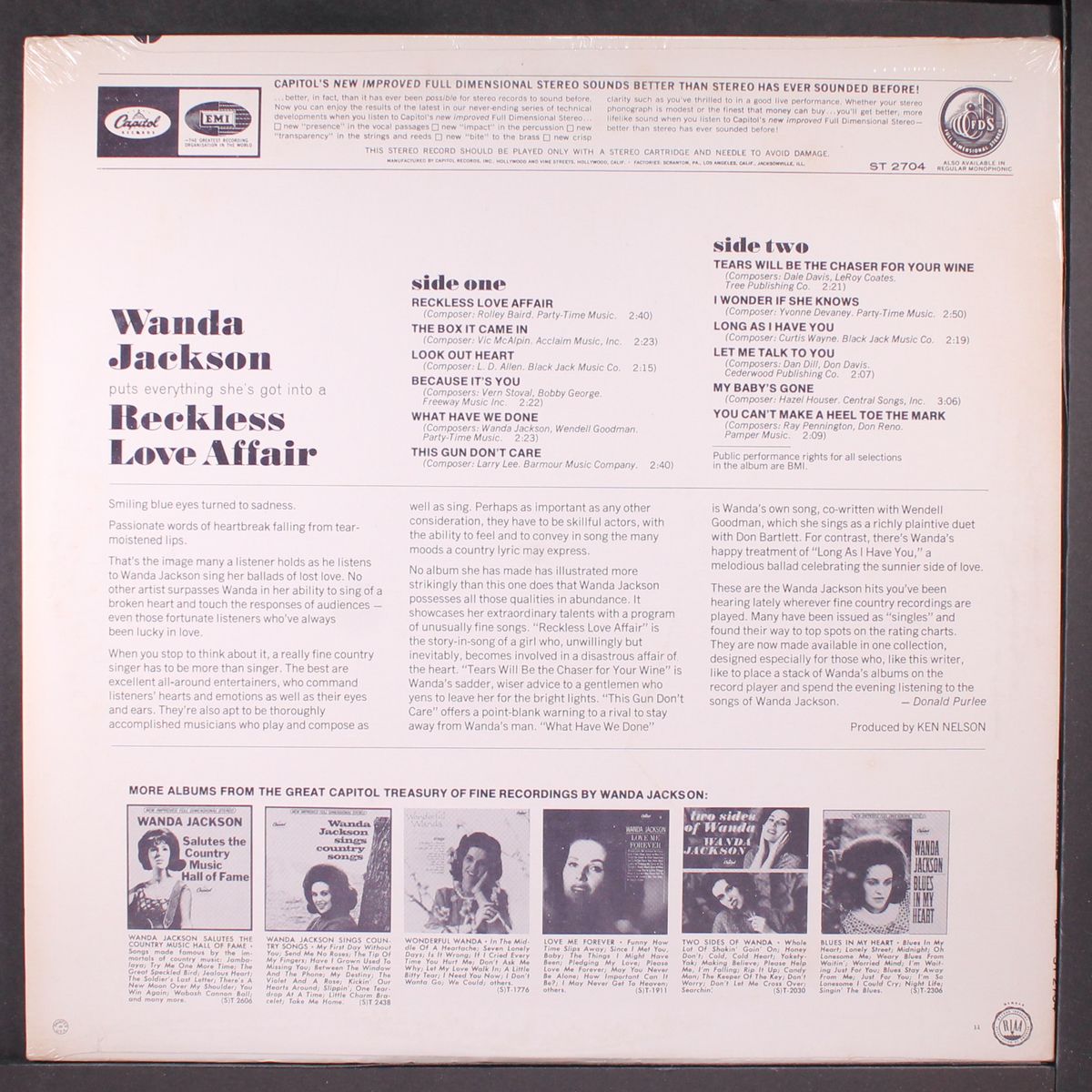 reckless love affair by WANDA JACKSON
