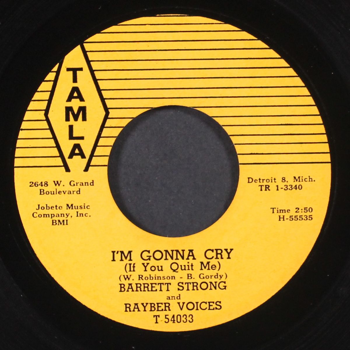 i'm gonna cry / whirlwind by BARRETT STRONG & RAYBER VOICES
