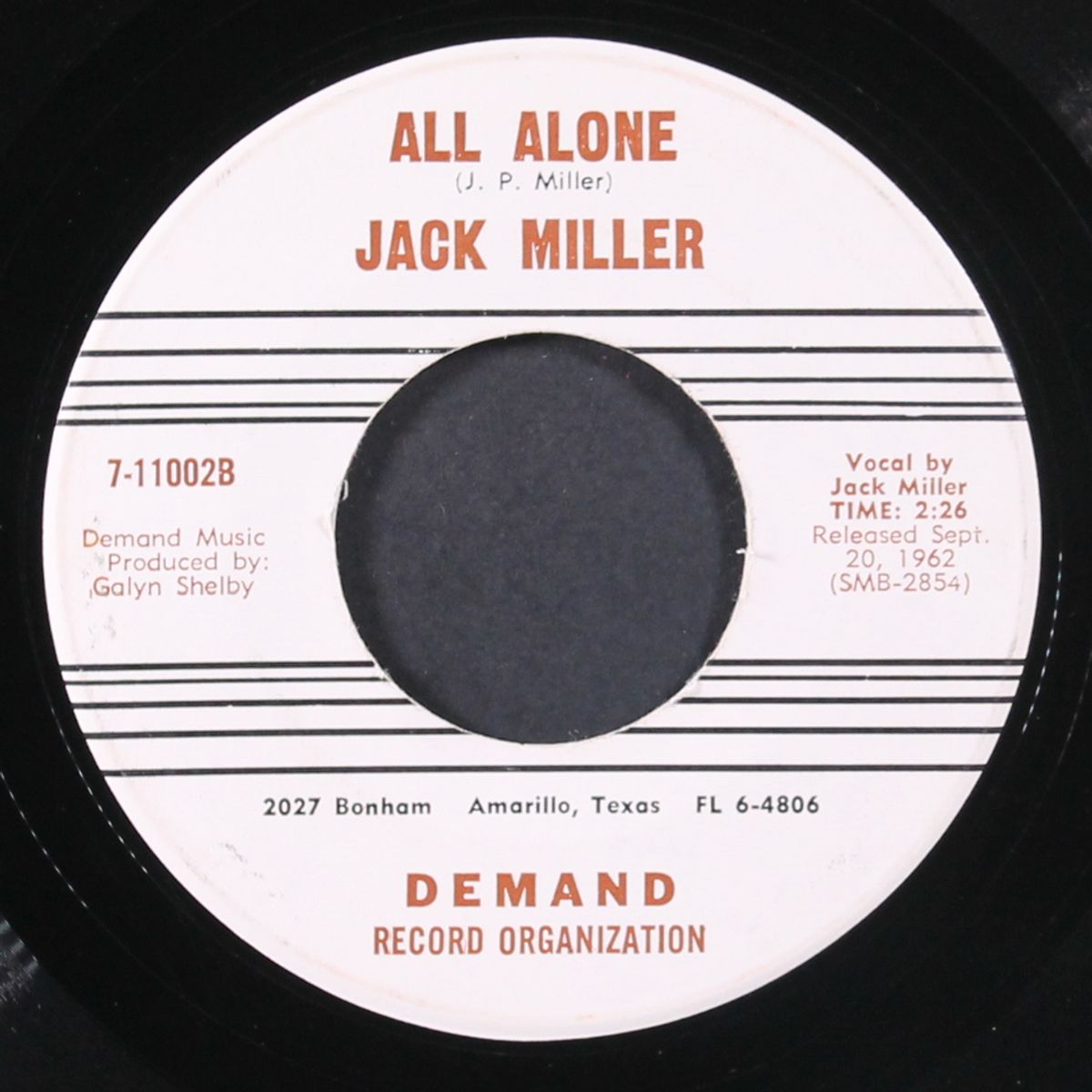 sandman / all alone by JACK MILLER