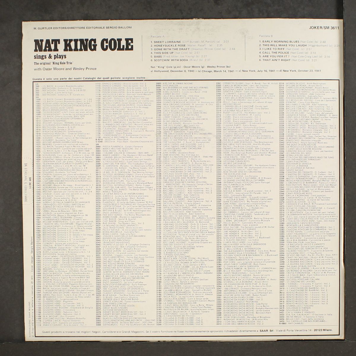 sings & plays by NAT KING COLE