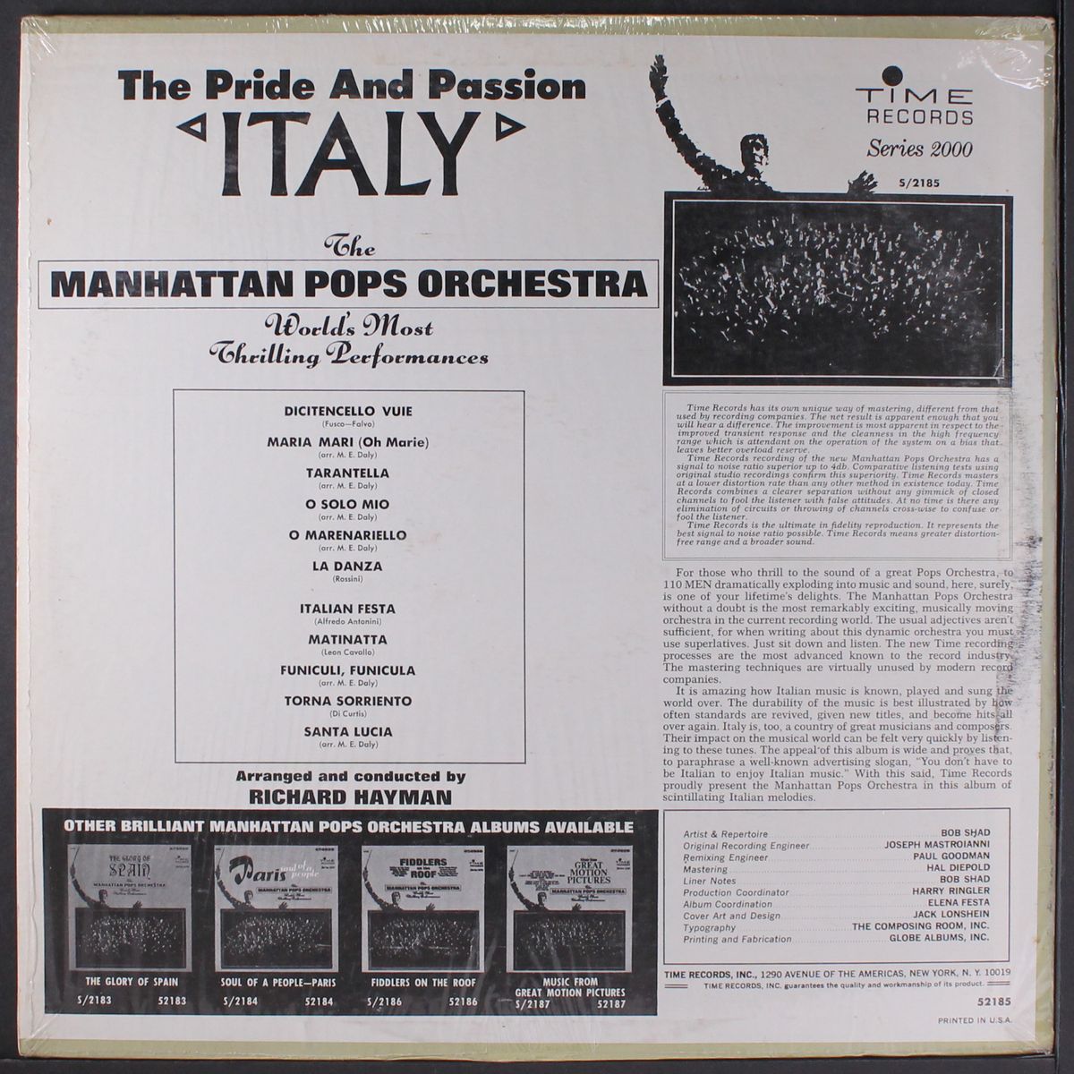 italy: the pride and passion by MANHATTAN POPS ORCHESTRA