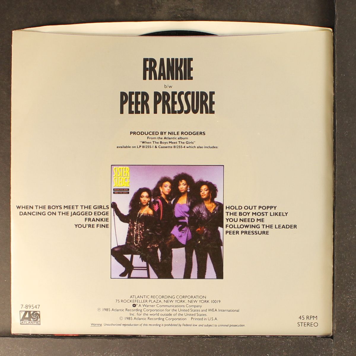 frankie / peer pressure by SISTER SLEDGE