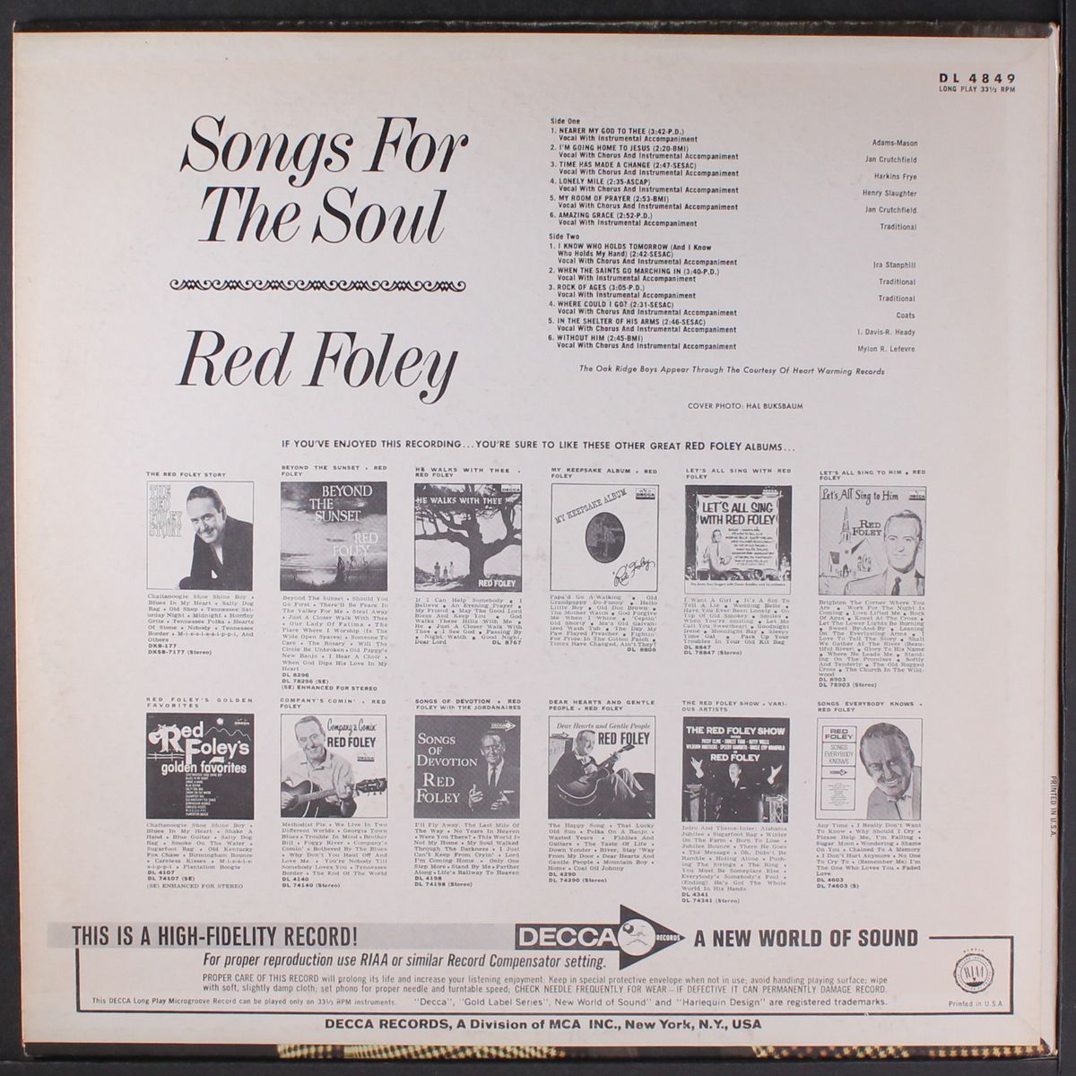 songs for the soul by RED FOLEY