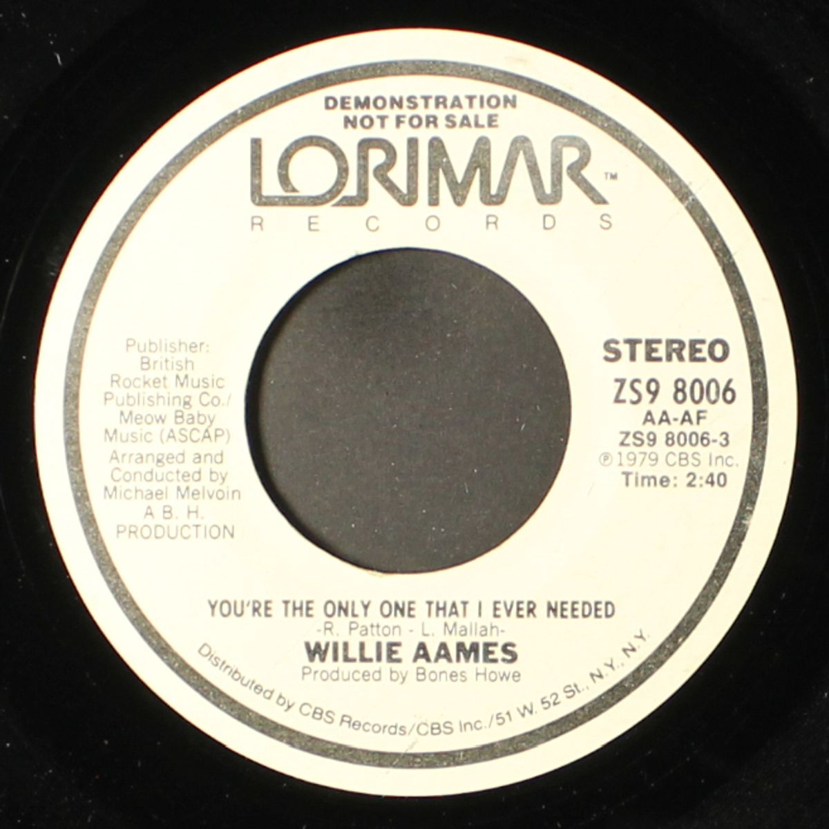 you're the only one that i ever needed / same by WILLIE AAMES