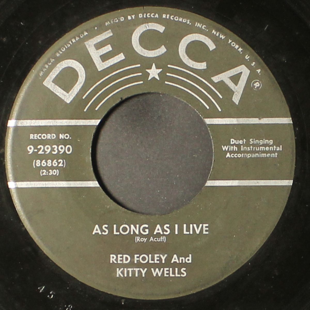 as long as i live / make believe by RED FOLEY & KITTY WELLS