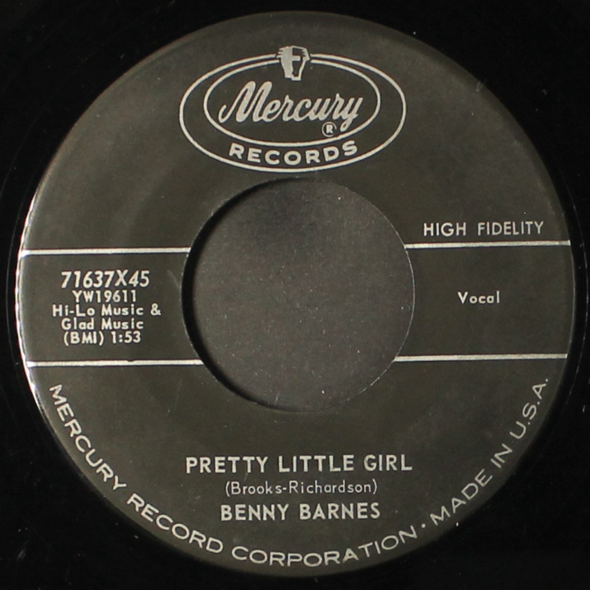 pretty little girl / message in the wind by BENNY BARNES