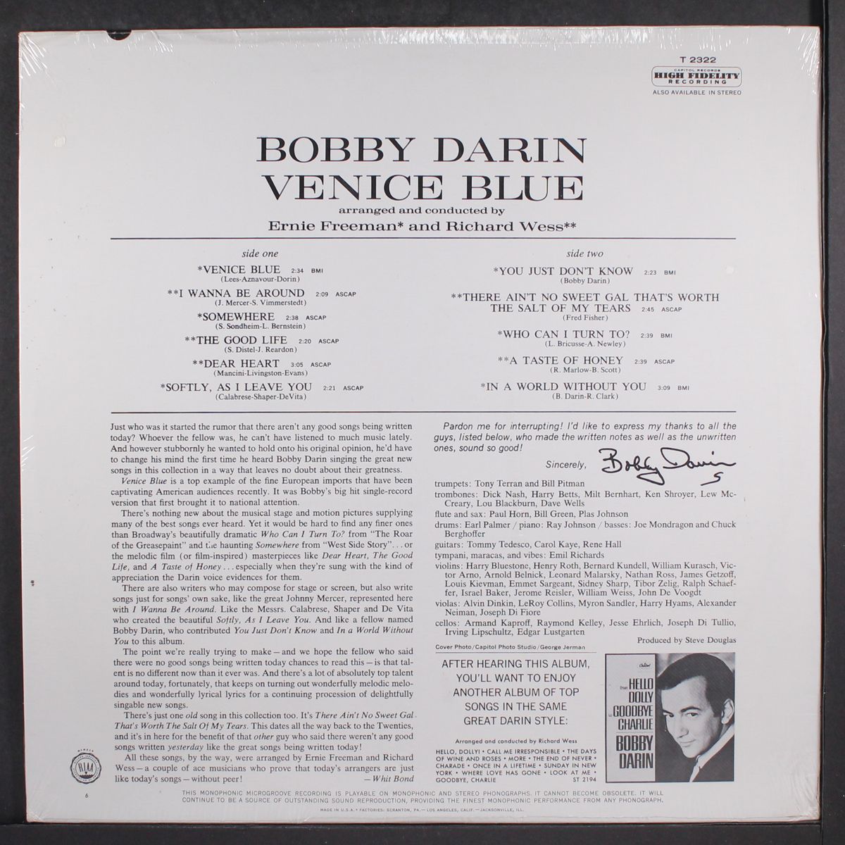 venice blue by BOBBY DARIN