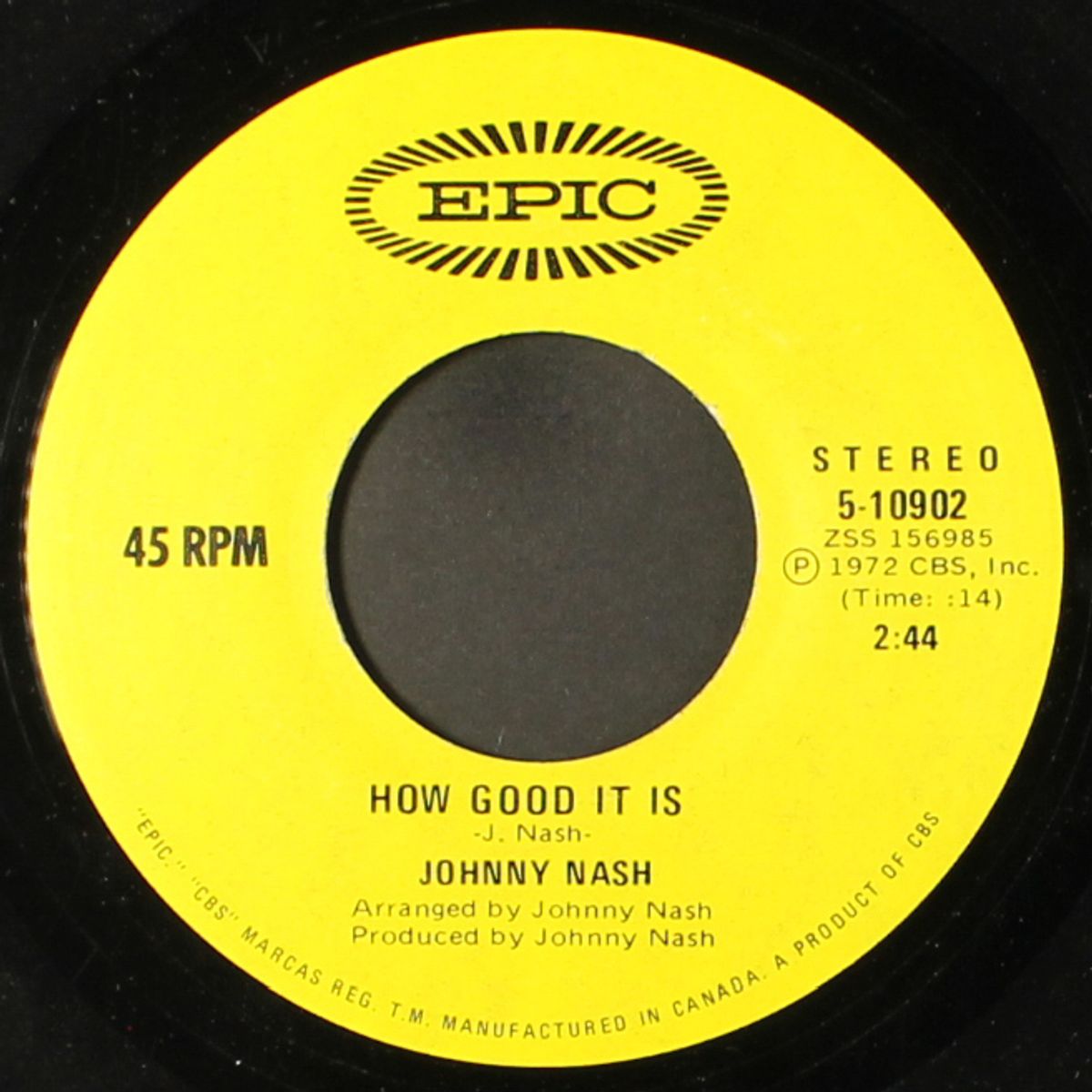 i can see clearly now / how good it is by JOHNNY NASH
