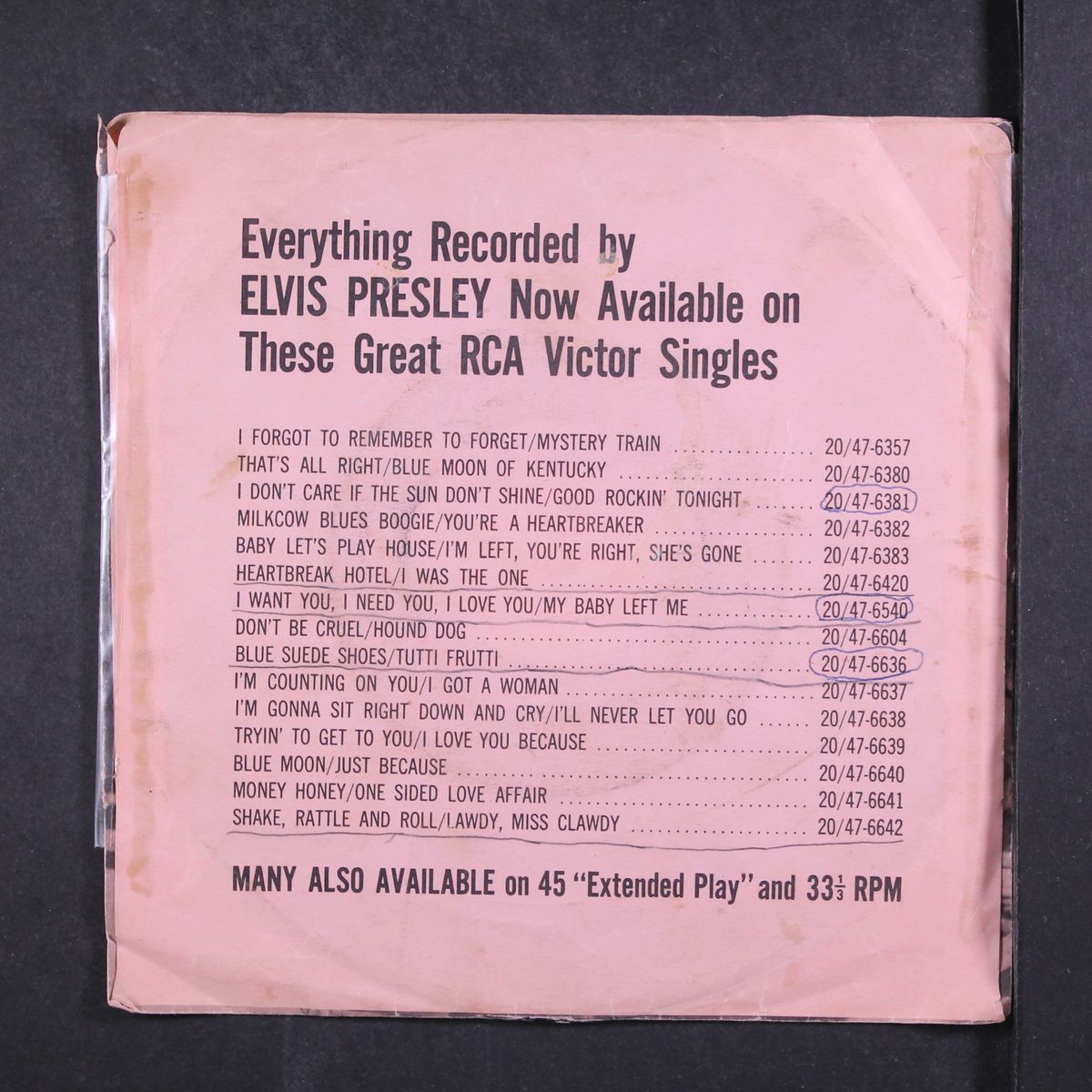 love me tender / anyway you want me by ELVIS PRESLEY