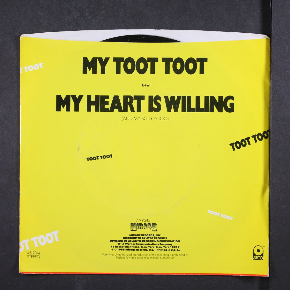 my toot toot / my heart is willing by JEAN KNIGHT