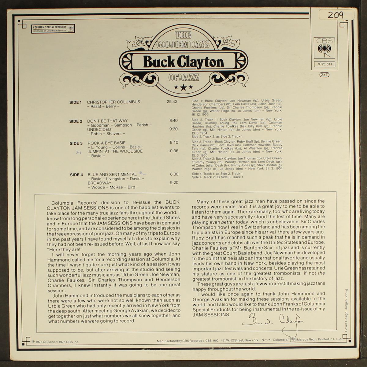 the golden days of jazz by BUCK CLAYTON