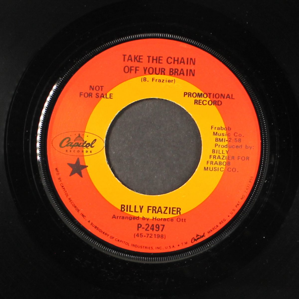 take the chain off your brain / baby you satisfy me by BILLY FRAZIER
