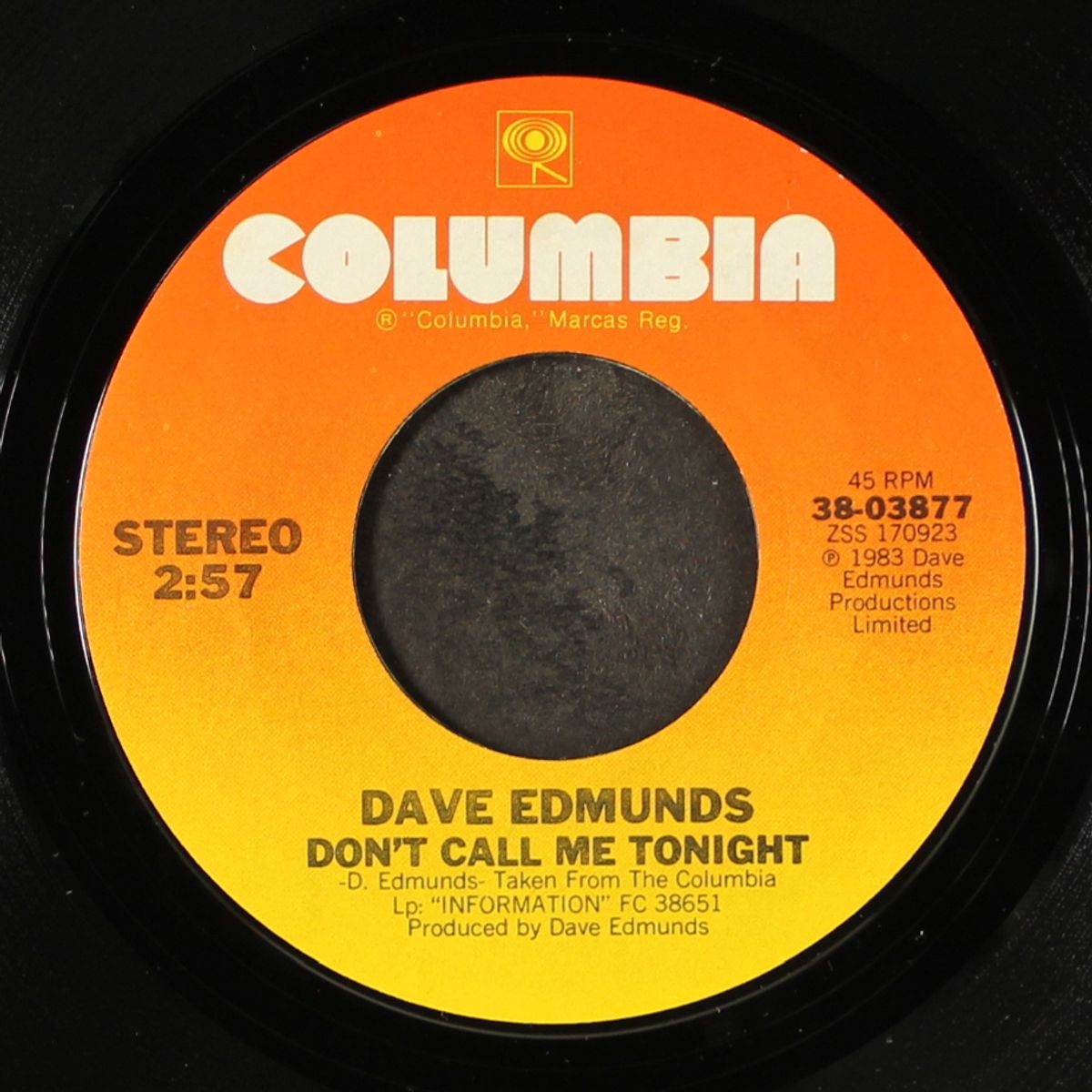 slipping away / don't call me tonight by DAVE EDMUNDS