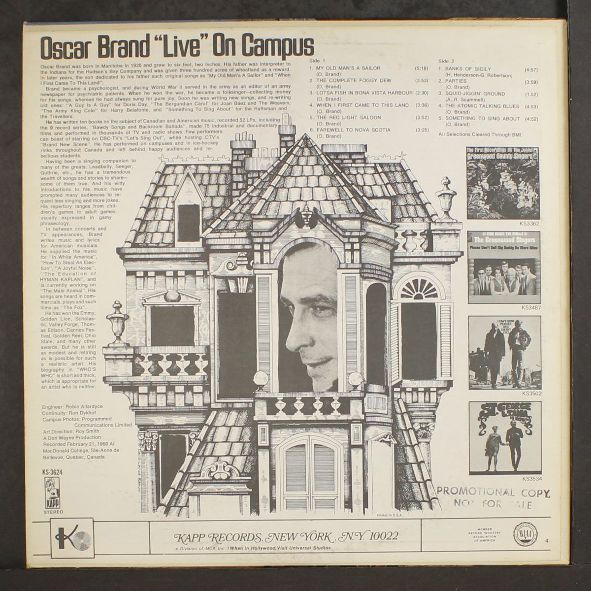 on campus "live" by OSCAR BRAND