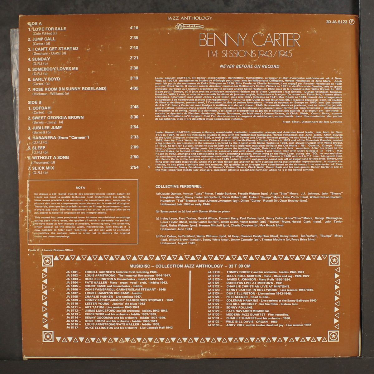 in hollywood - live sessions 1943/1945 by BENNY CARTER