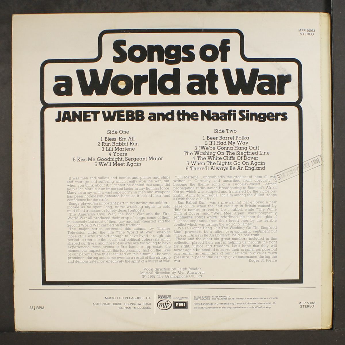 songs of a world at war by JANET WEBB